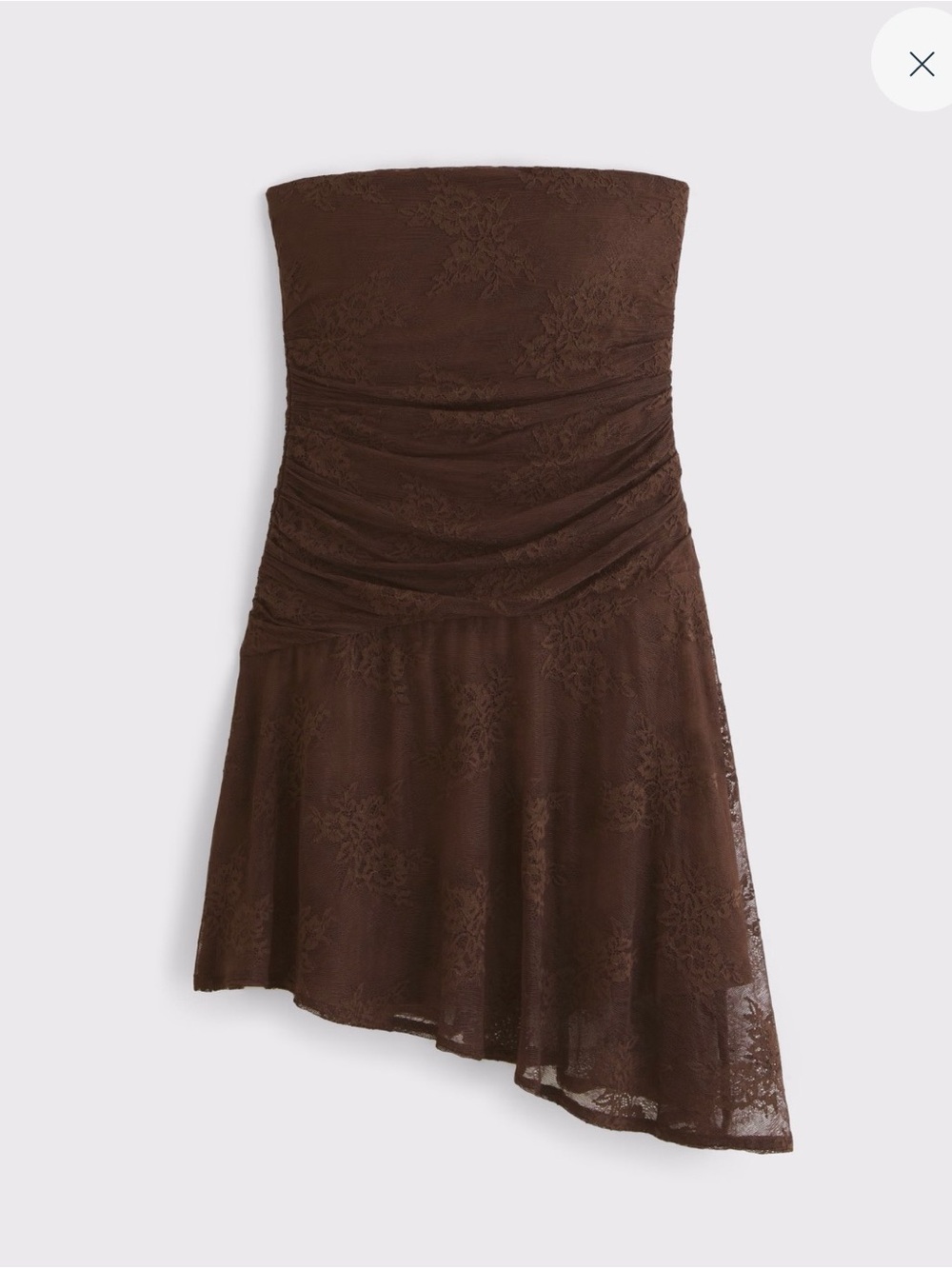 Abercrombie & Fitch Strapless Asymmetrical Brown Lace Dress